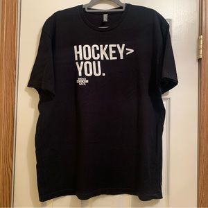 HOCKEY > YOU black t-shirt by Bring Hockey Back